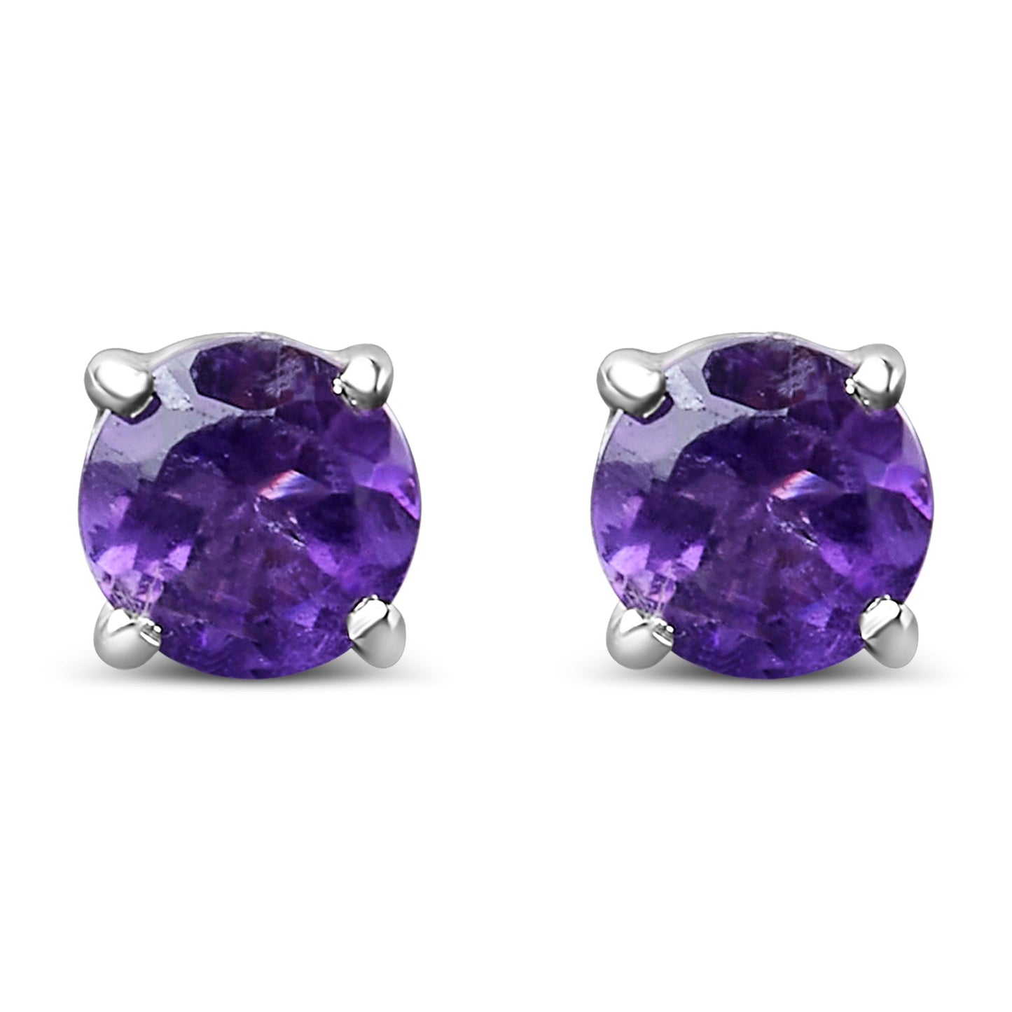 .925 Sterling Silver 3.5 MM Created Birthstone Solitaire Stud Earrings - Choice of Gemstone-0