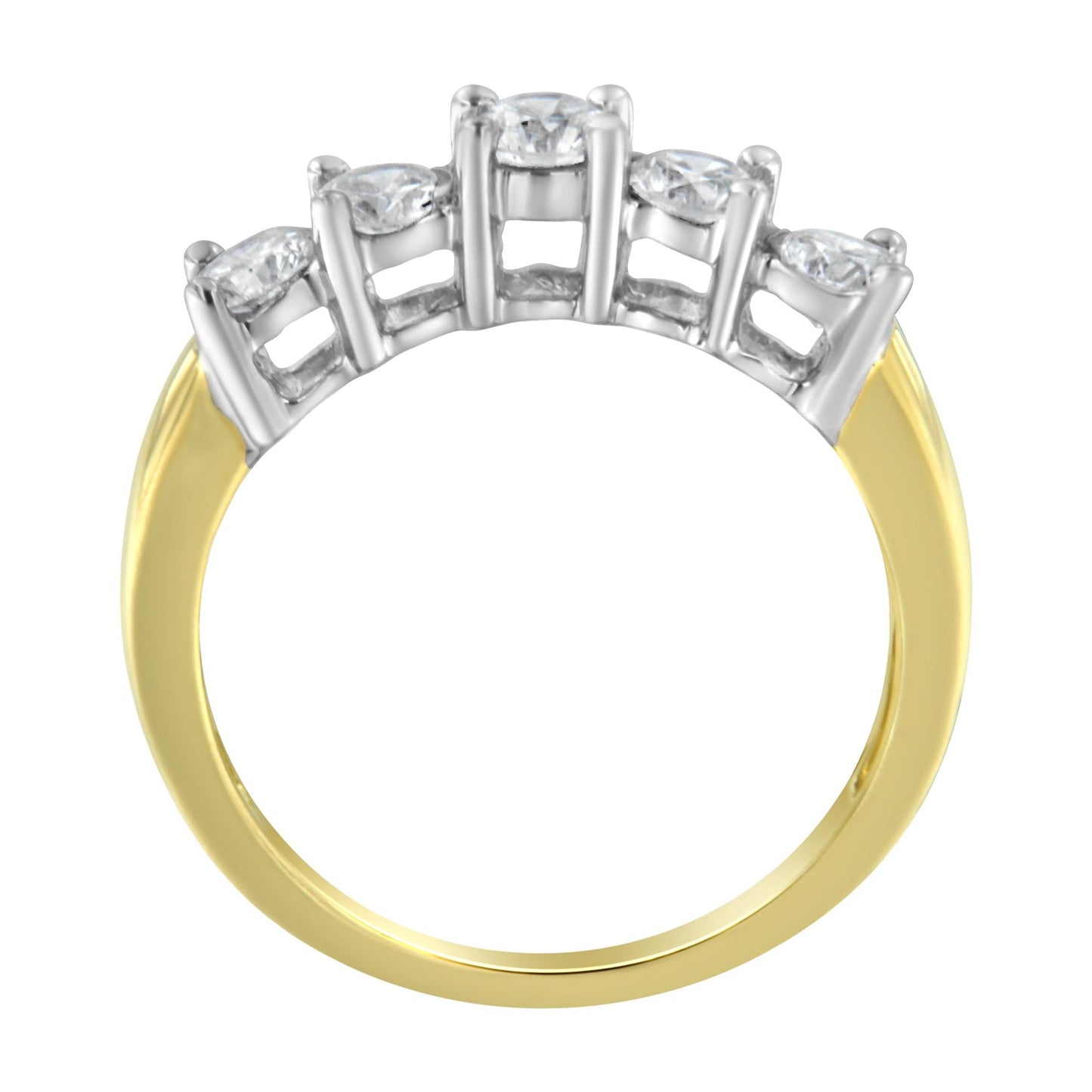 14KT Two Toned Gold 5 Stone Diamond Ring (1 cttw, H-I Color, SI1-SI2 Clarity)-2
