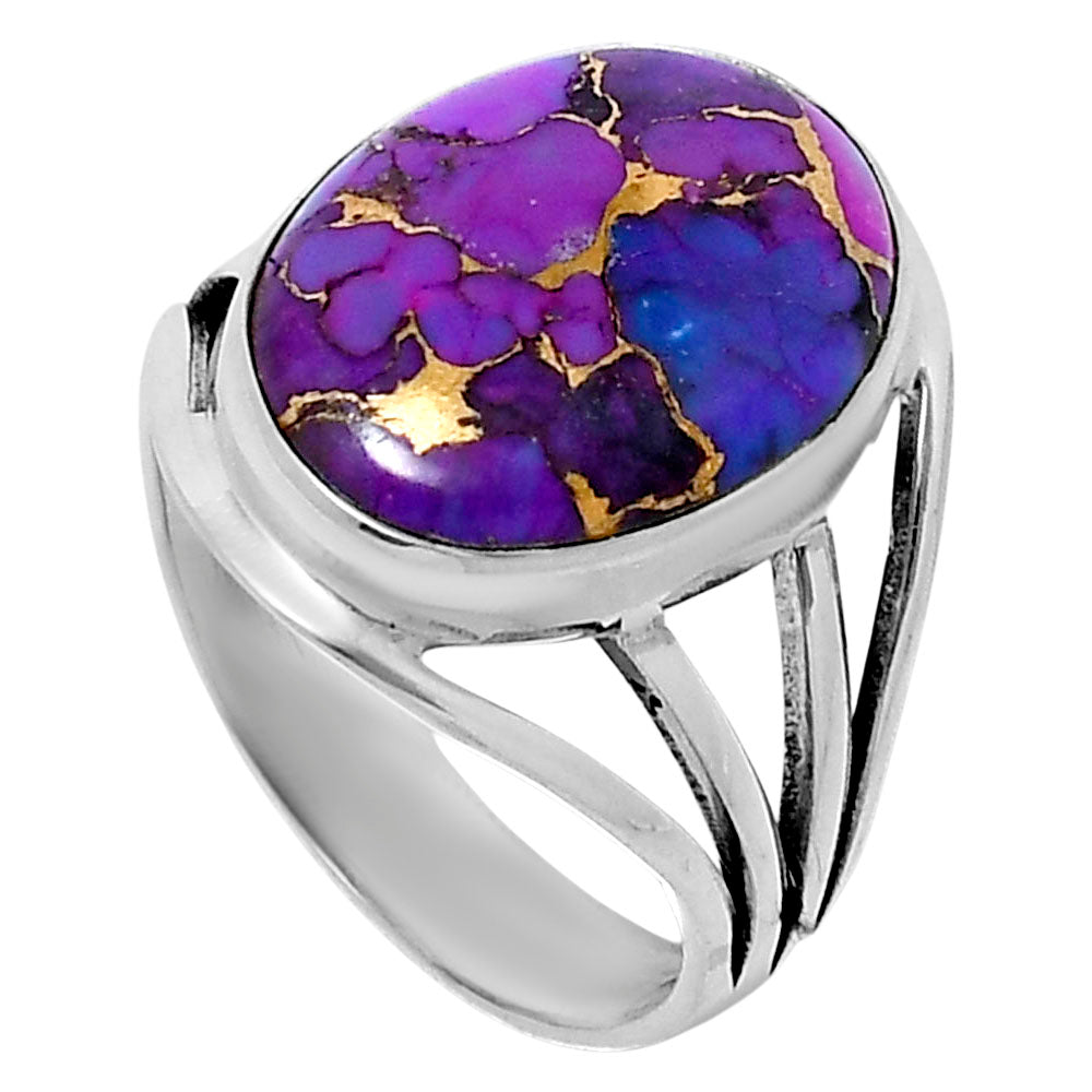 Premium Copper Purple Turquoise Ring size-10 R-1219 31-ER12199-1