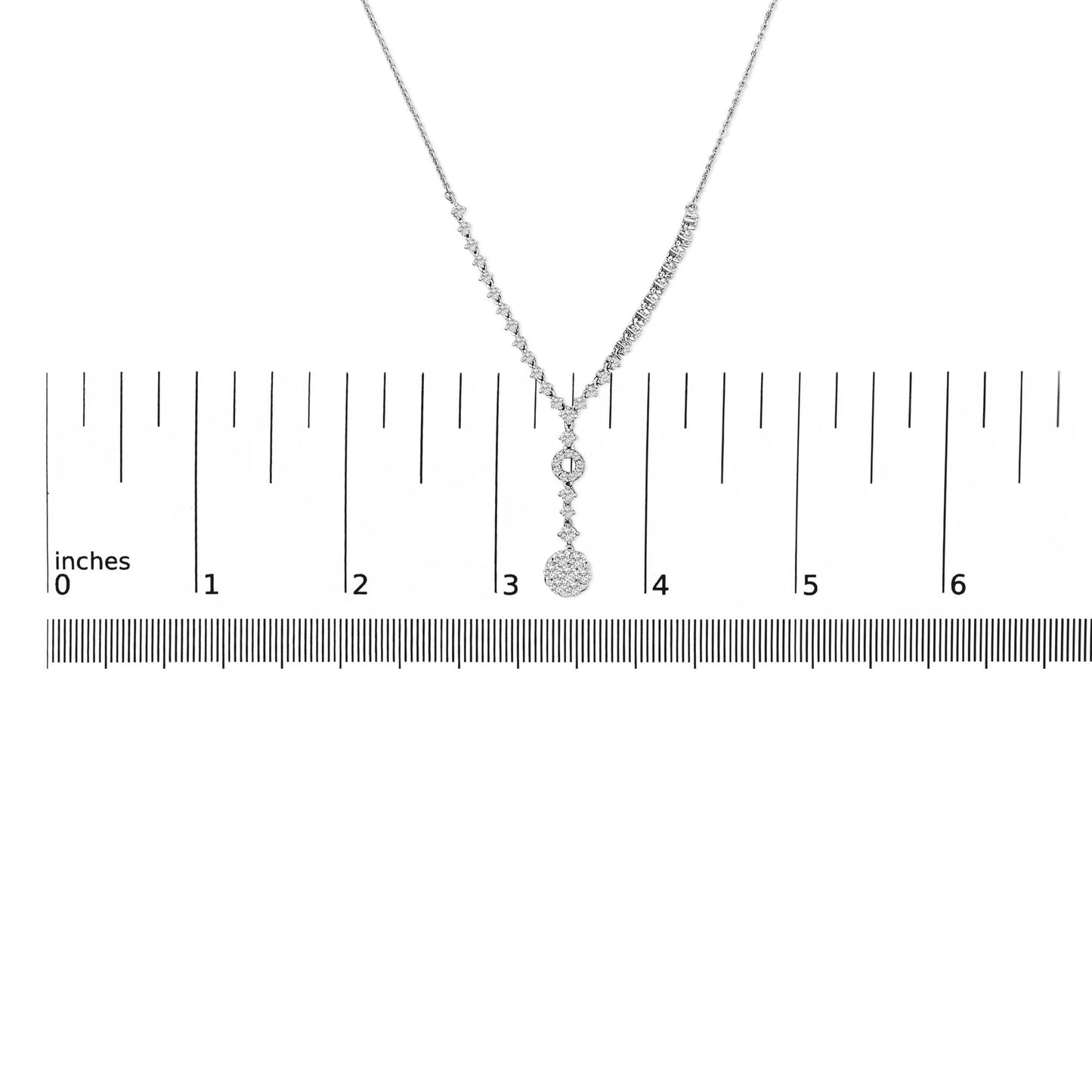 14K White Gold 6/7 Cttw Diamond Drop and V Necklace (H-I Color, SI1-SI2 Clarity) -18" Inches-4