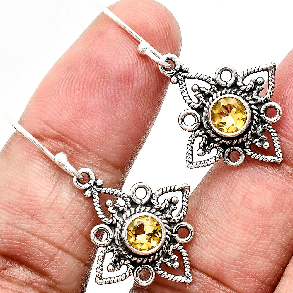 Natural Gemstones Round Shape 925 Sterling Silver Earrings E-1250 AGE1003-5