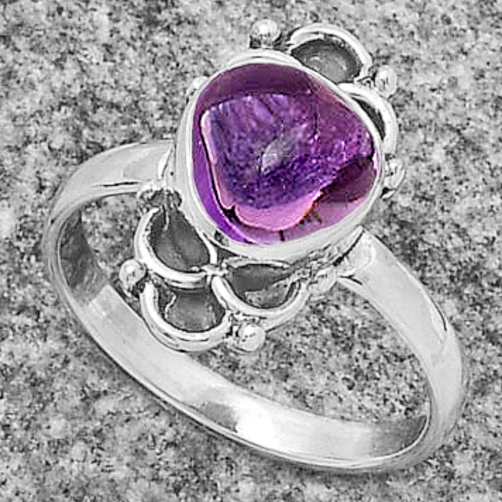 Natural Amethyst Cab - Brazil Ring size-7 R-1104 SDR174465-2