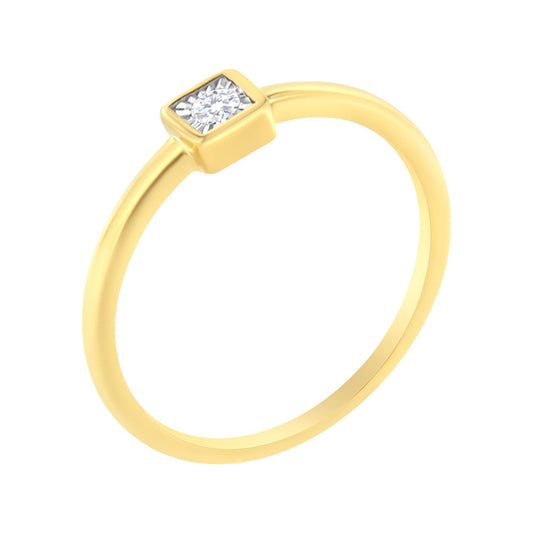 14K Yellow Gold Plated .925 Sterling Silver 1/20 cttw Miracle Set Diamond Promise Ring (J-K Color, I1-I2 Clarity)-0