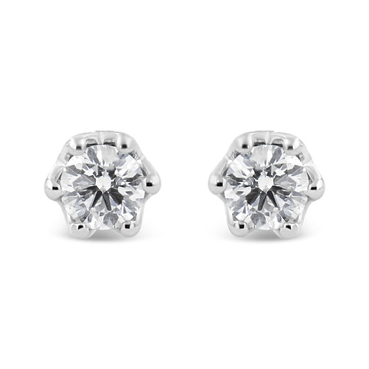 14K Gold 1/2 Cttw Round Diamond Crown Stud Earring (I-J Color, I1-I2 Clarity)-0
