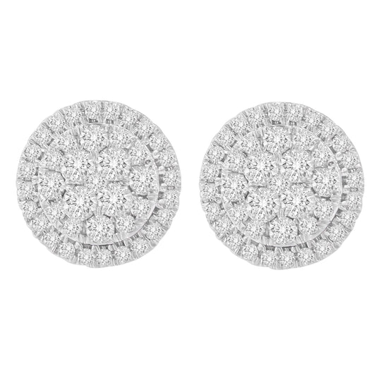 10K Yellow Gold Round Cut Diamond Earrings (1.5 cttw, H-I Color, I2-I3 Clarity)-0