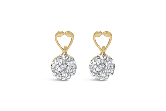 14K Yellow Gold 1ct. TDW Round-cut Diamond Earrings (I-J,SI2-I1)-0