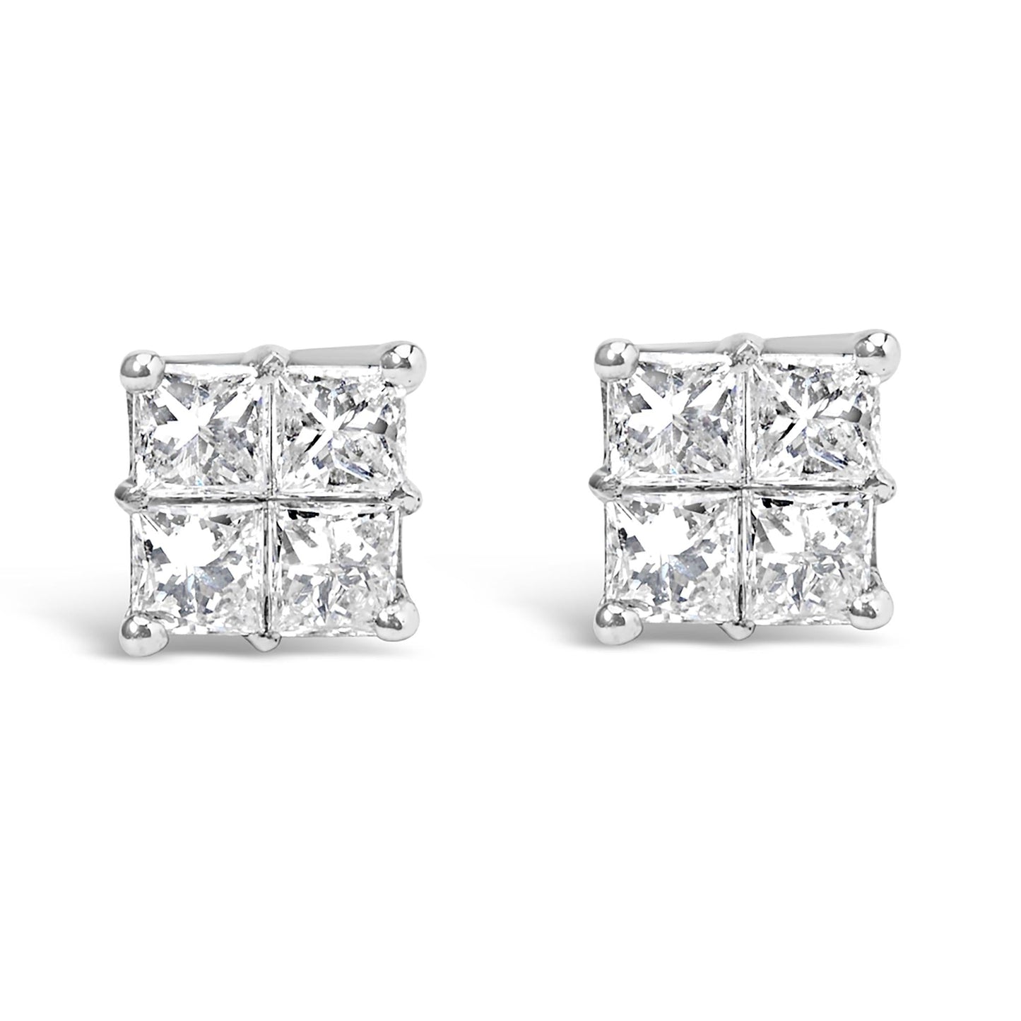 10KT White Gold Diamond Composite Stud Earring (1/4 cttw, H-I Color, I1-I2 Clarity)-0
