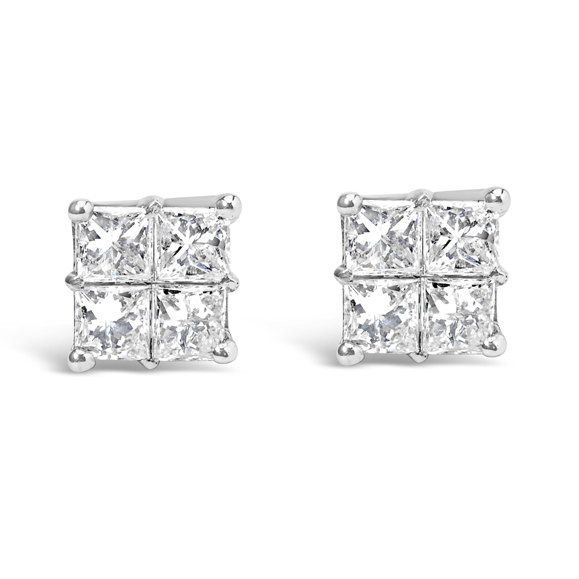10KT White Gold Diamond Composite Stud Earring (1/4 cttw, H-I Color, I1-I2 Clarity)-0
