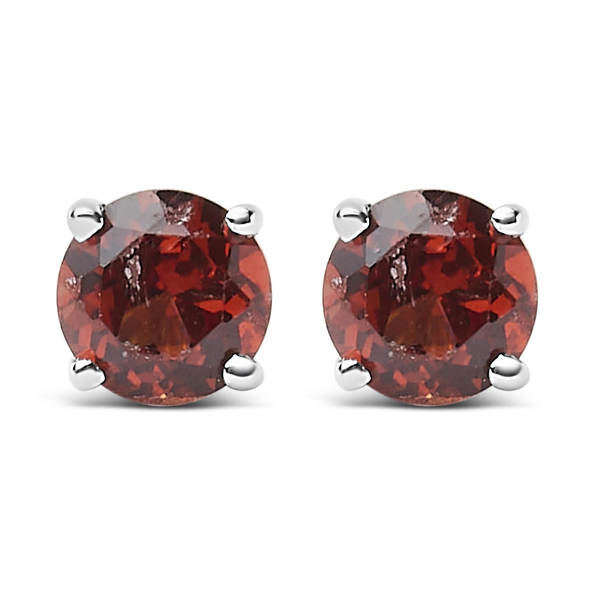 .925 Sterling Silver 3.5 MM Created Birthstone Solitaire Stud Earrings - Choice of Gemstone-1