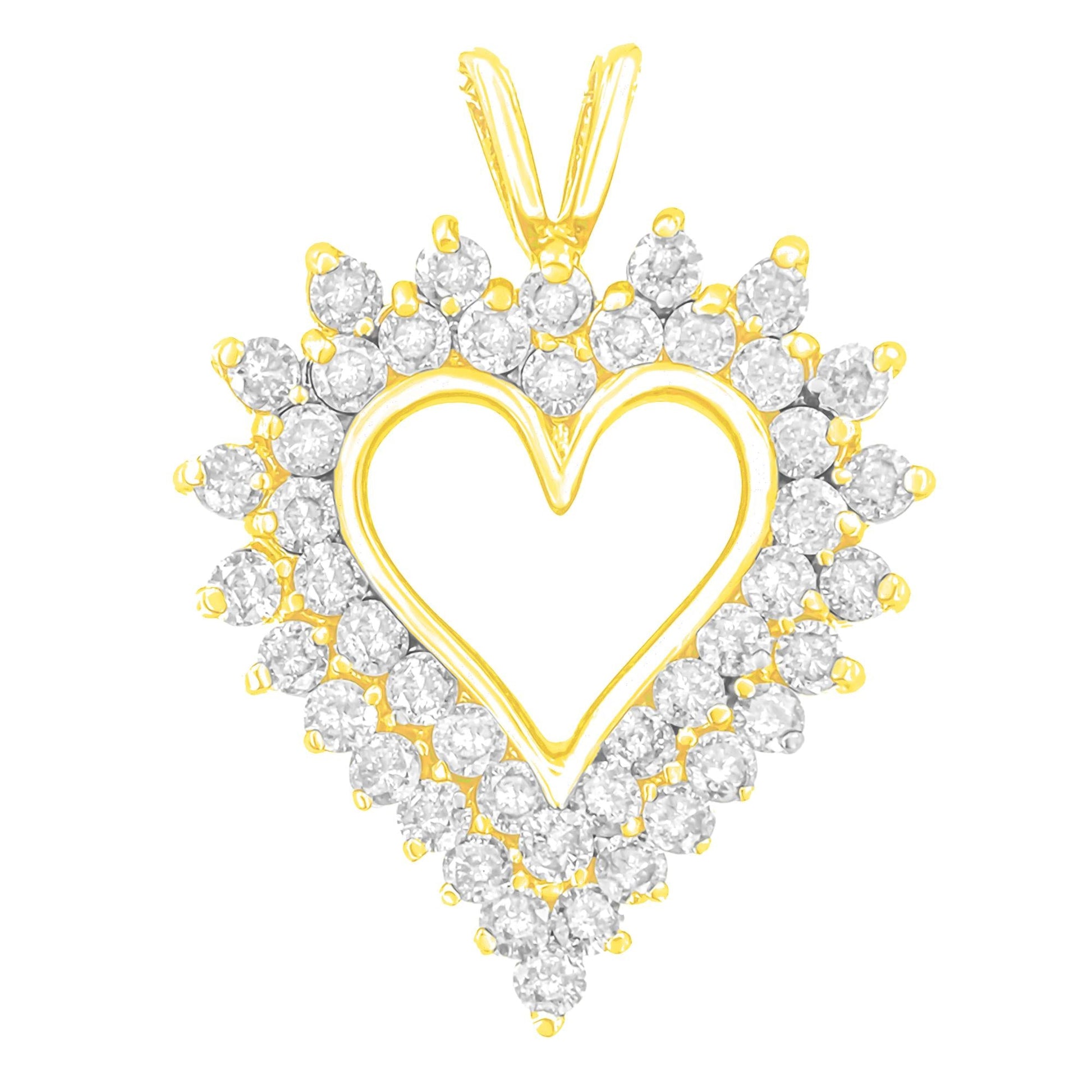 .925 Sterling Silver 3.00 Cttw Round Cut Diamond Cluster Heart 18" Pendant Necklace (K-L Color, I1-I2 Clarity)-1