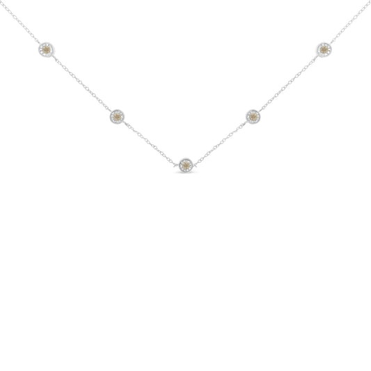Sterling Silver Diamond Station Necklace (1/2 cttw, I-J Color, I1-I2 Clarity)-0