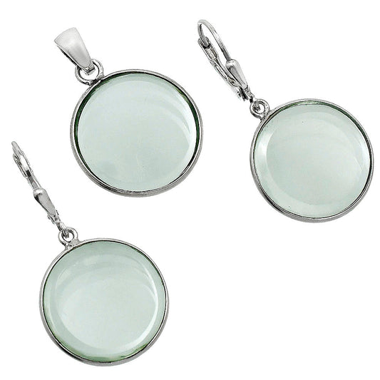 Premium Quality Prasiolite Pendant Earrings Set T-1015 16-ET10012-0