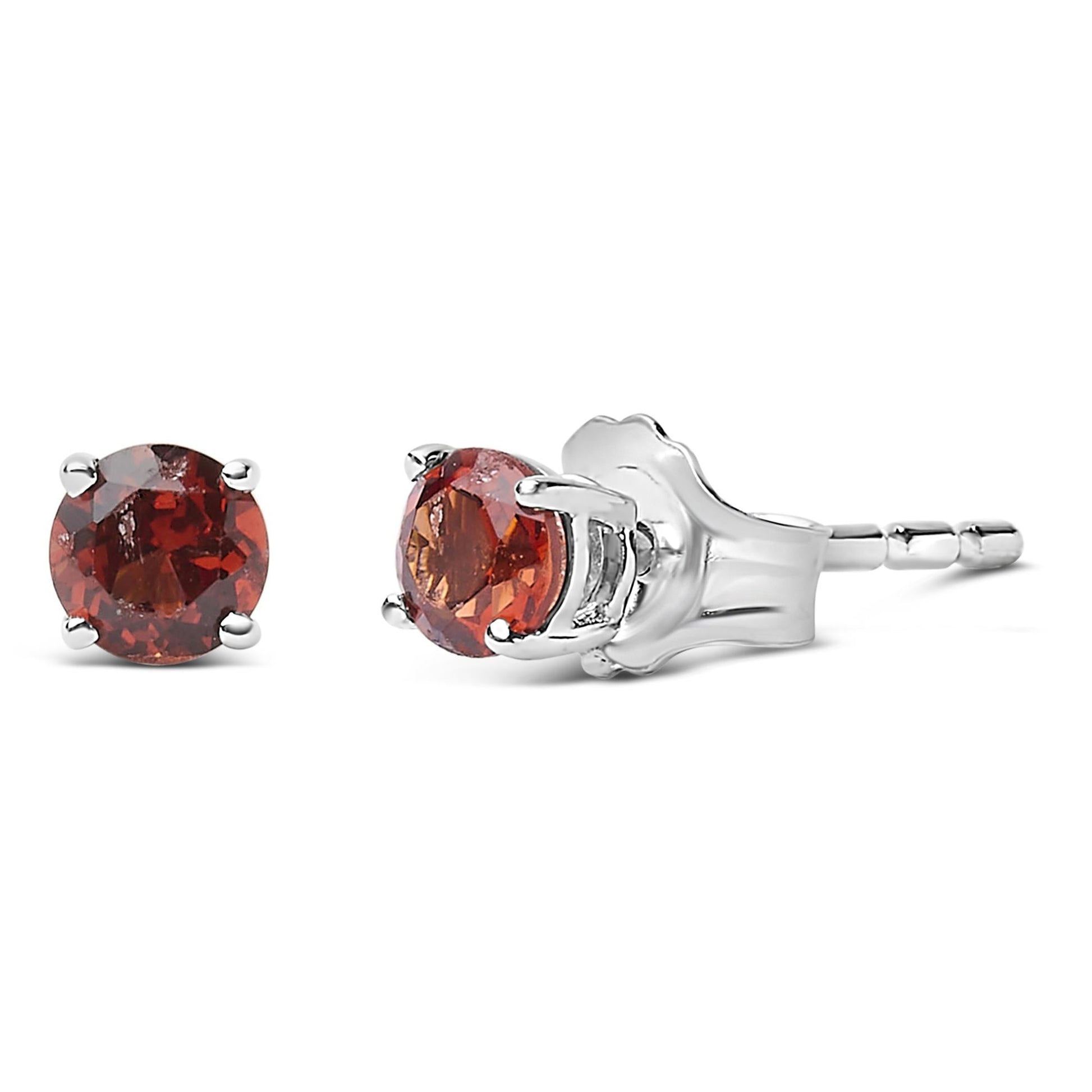 .925 Sterling Silver 3.5 MM Created Birthstone Solitaire Stud Earrings - Choice of Gemstone-4