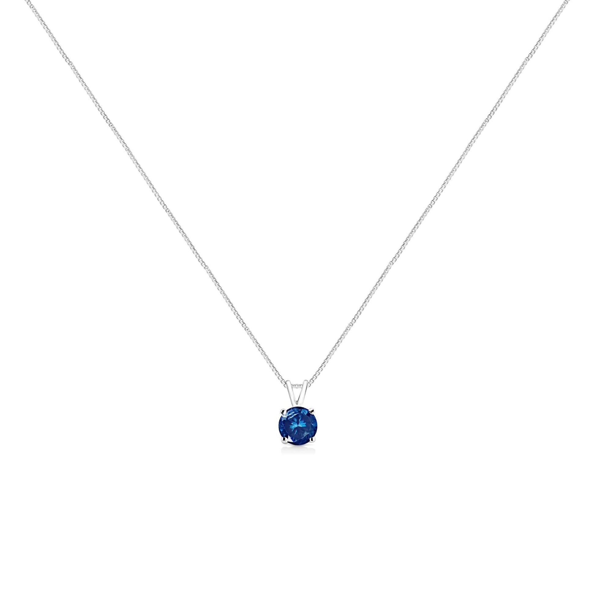 14K White Gold 1/2 Cttw Round Brilliant Cut Lab Grown Diamond 4 Prong Solitaire Pendant Necklace-2