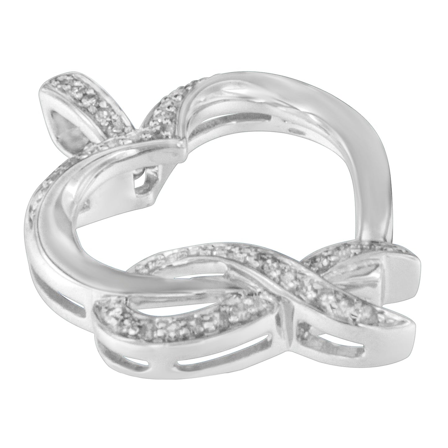 .925 Sterling Silver 1/6 cttw Diamond Heart Pendant Necklace (H-I, I1-I2)-2