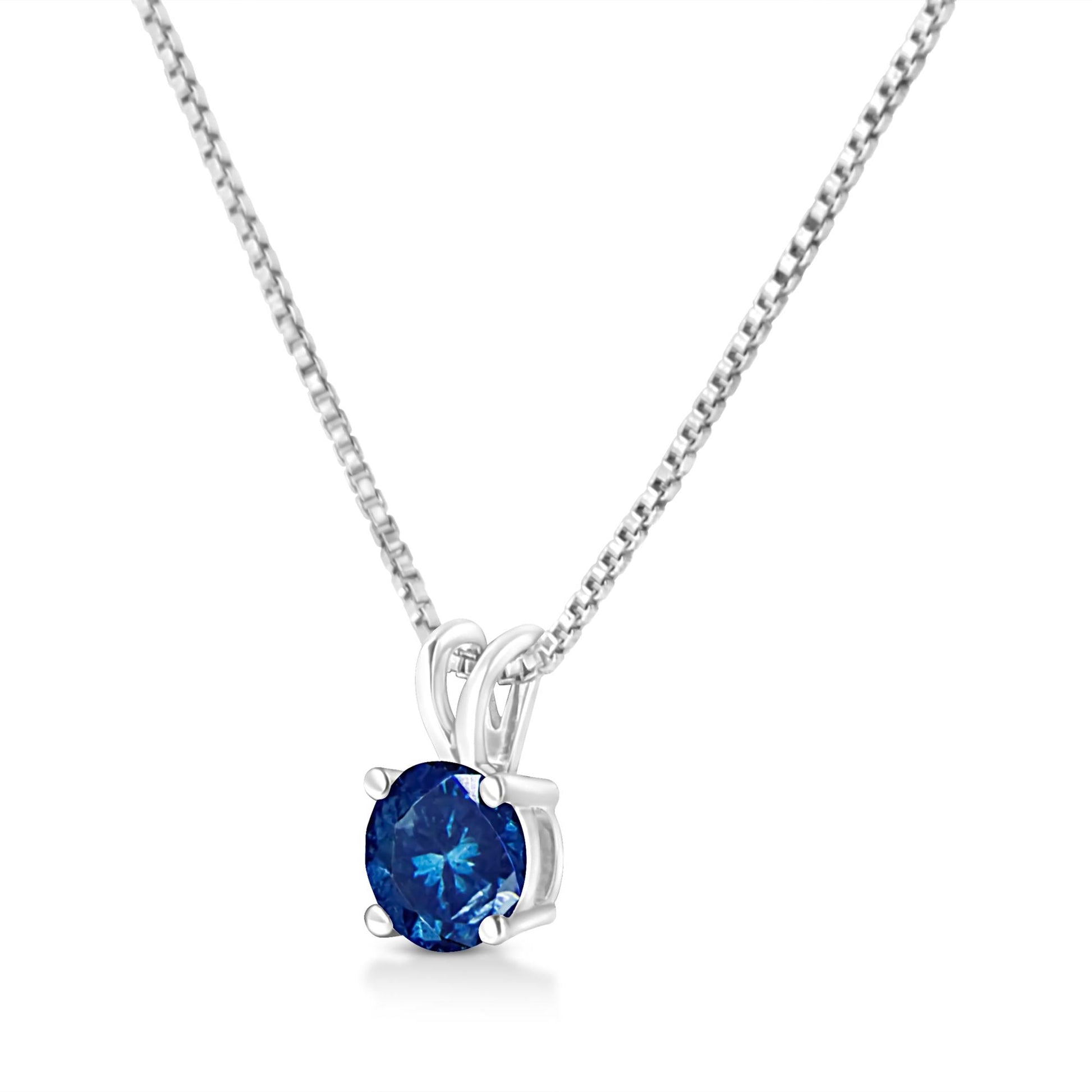 14K White Gold 1/2 Cttw Round Brilliant Cut Lab Grown Diamond 4 Prong Solitaire Pendant Necklace-4