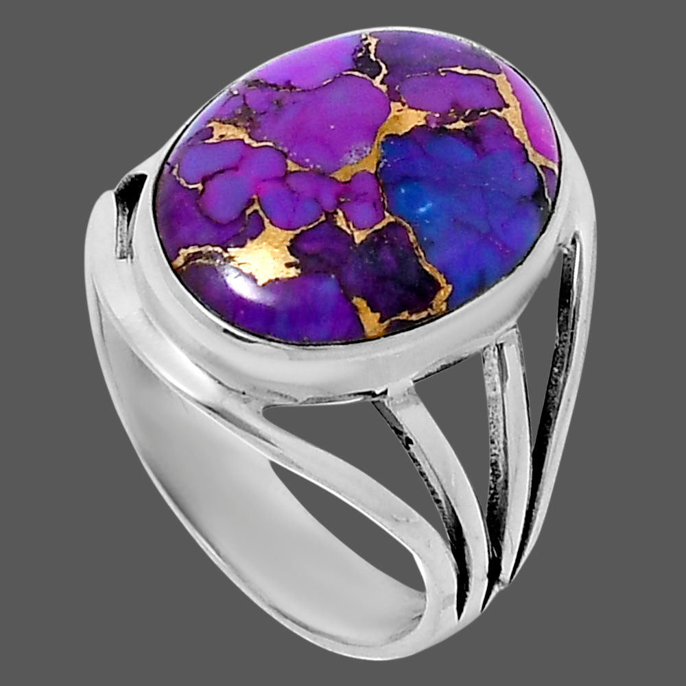 Premium Copper Purple Turquoise Ring size-10 R-1219 31-ER12199-2