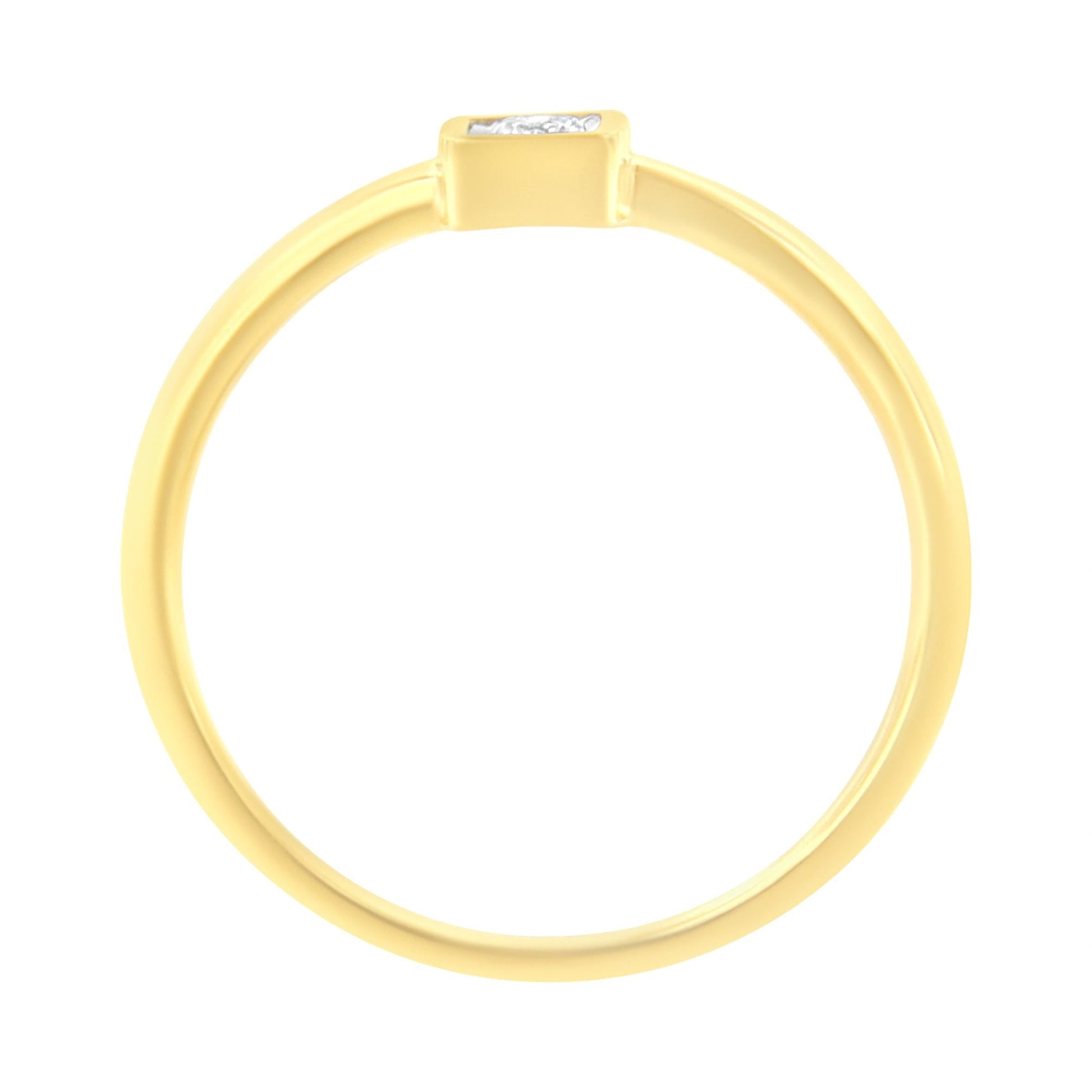 14K Yellow Gold Plated .925 Sterling Silver 1/20 cttw Miracle Set Diamond Promise Ring (J-K Color, I1-I2 Clarity)-3