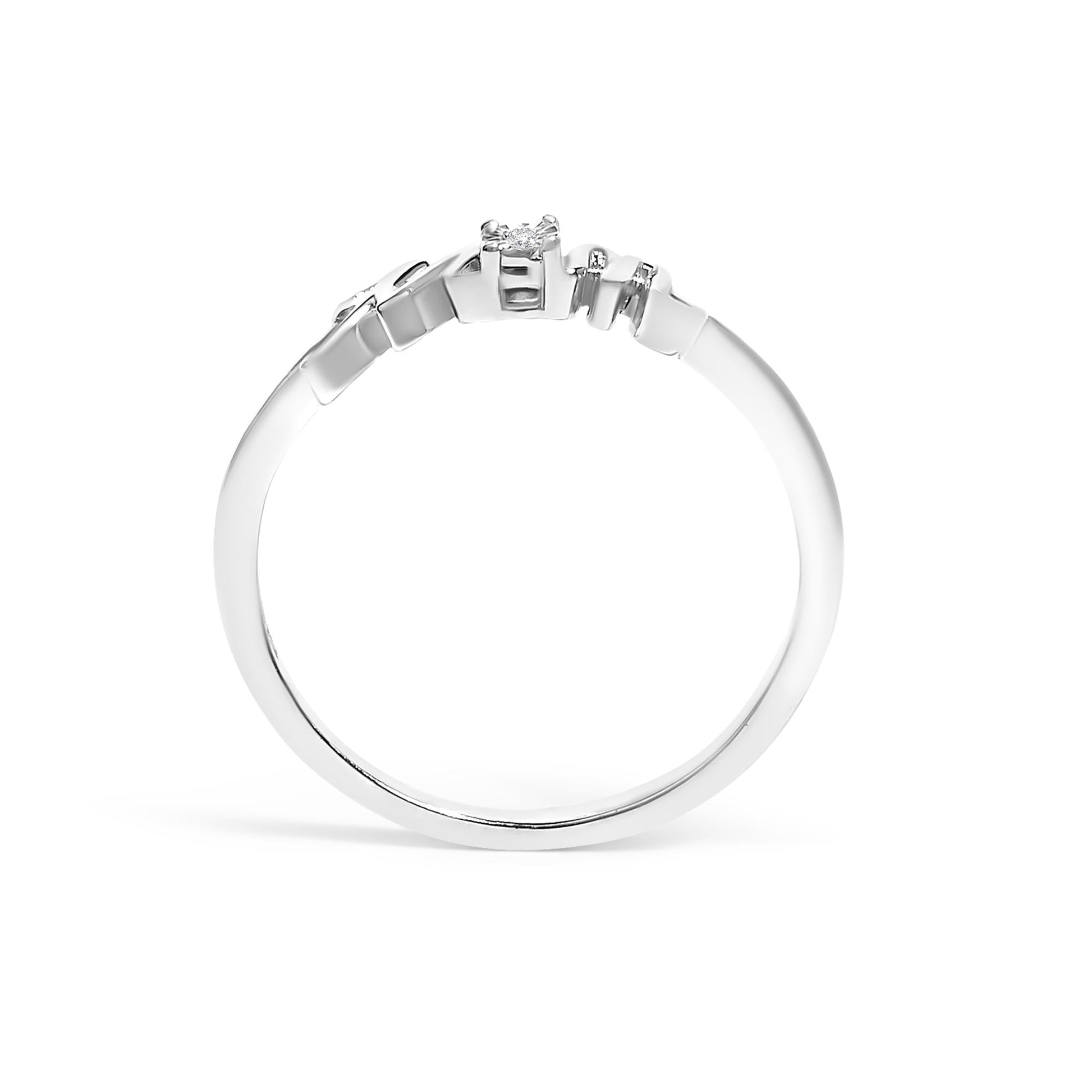 .925 Sterling Silver Diamond Accent "MOM"  Ring (J-K Color, I2-I3 Clarity)-4