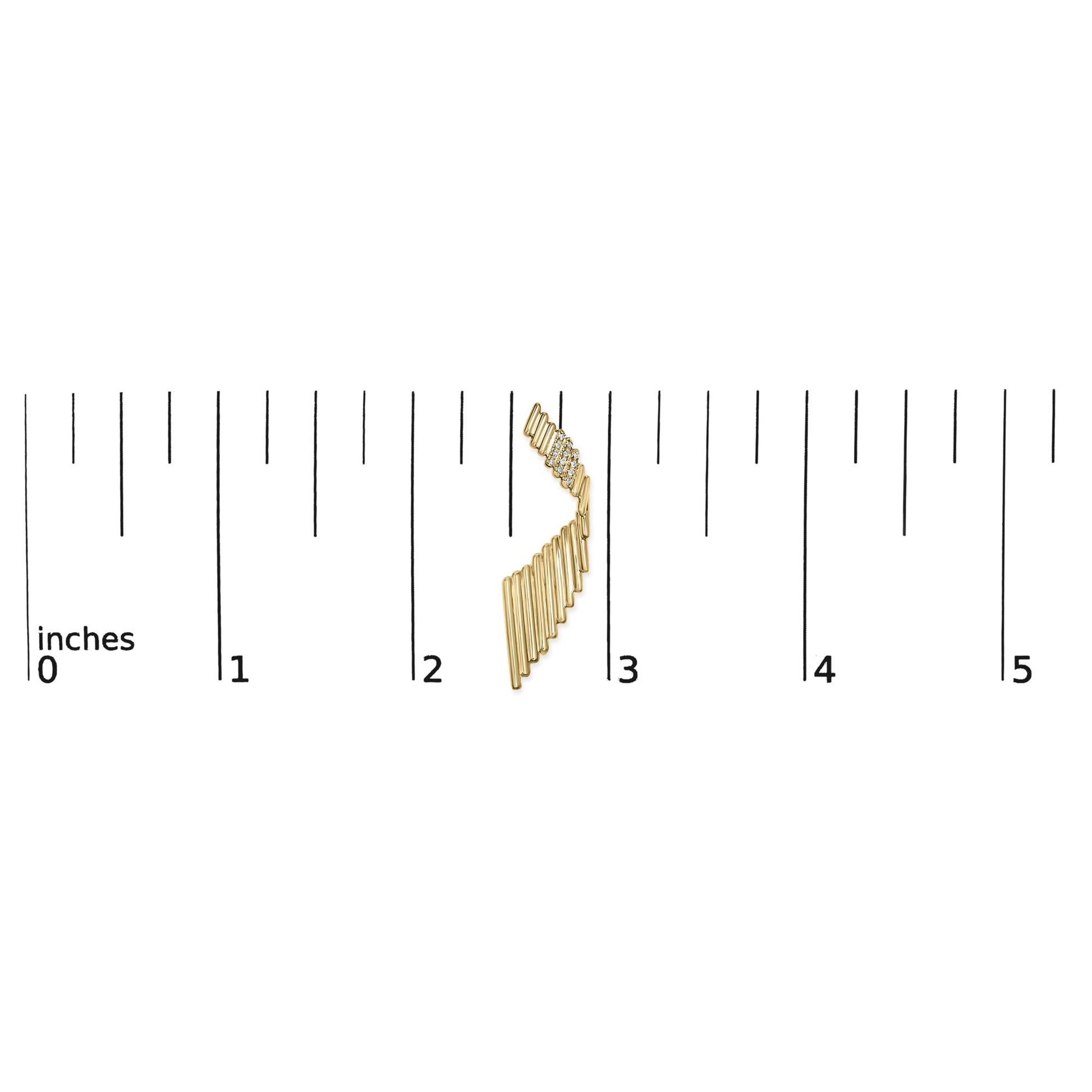 14K Yellow Gold Plated .925 Sterling Silver Sculpted Diamond Accent Drop Earrings (H-I Color, I1-I2 Clarity)-4