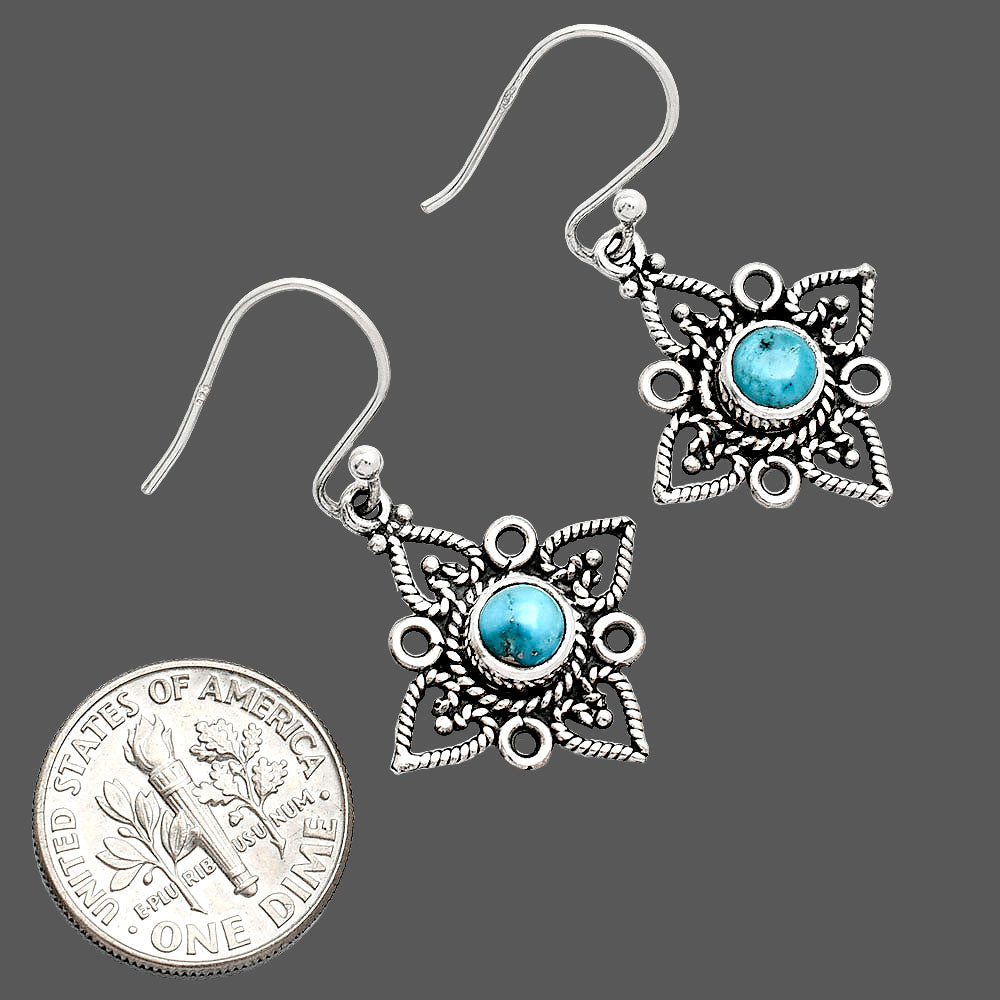 Natural Gemstones Round Shape 925 Sterling Silver Earrings E-1250 AGE1003-3
