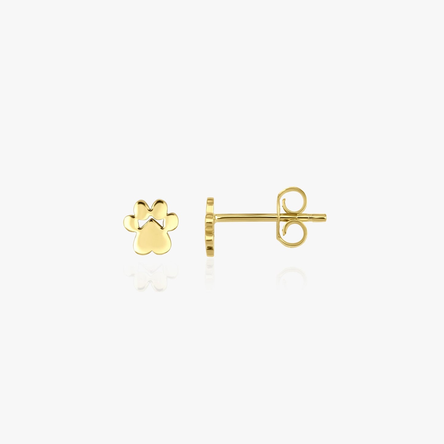 Single Golden Paw Stud in 14K Gold-0