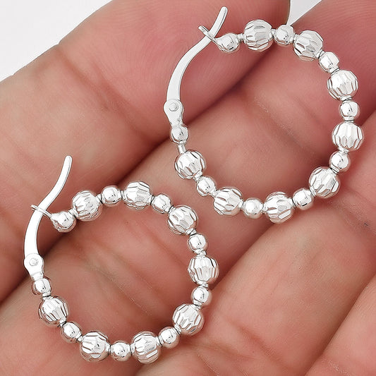 Beaded Hoop Earrings DGE1031-0