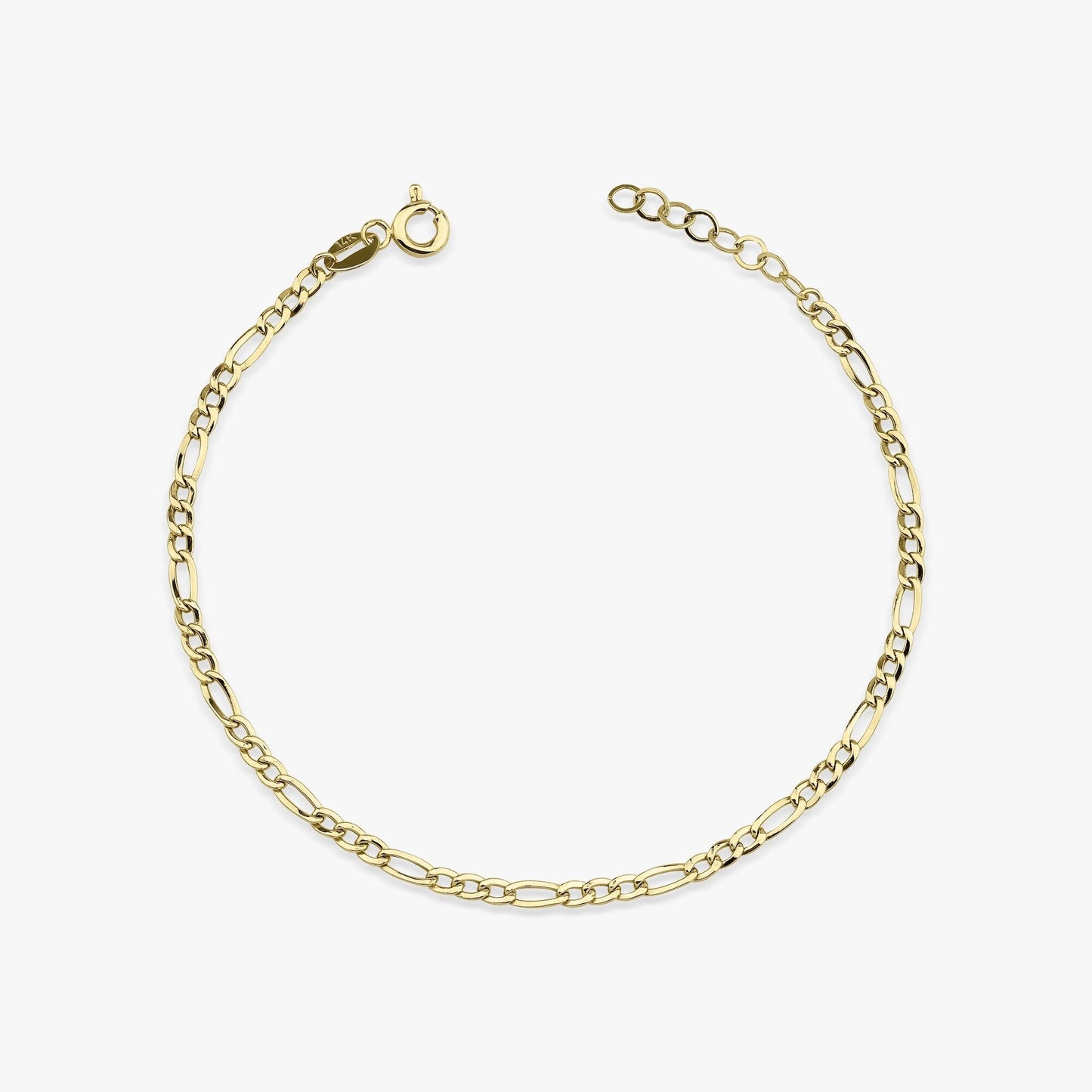 Dainty Figaro Chain Bracelet in 14K Gold-0