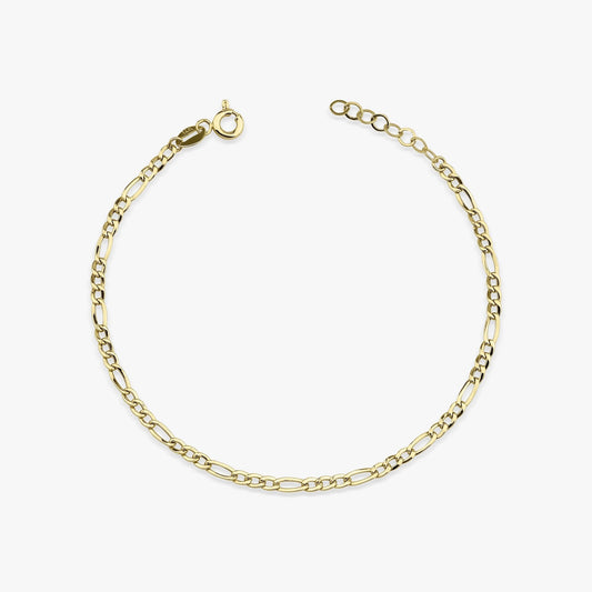 Dainty Figaro Chain Bracelet in 14K Gold-0