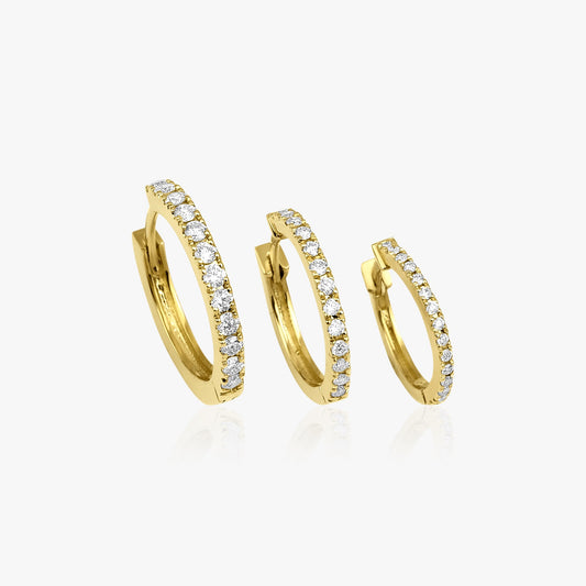 Single Diamond Hoops in 14K Gold-0