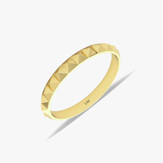 Mini Pyramid Ring in 14K Gold-0