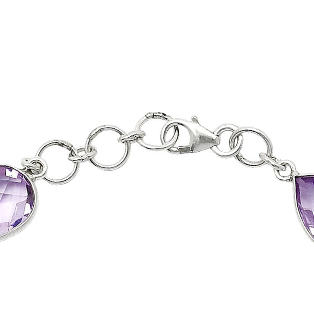 Amethyst Checker Briolette & Garnet Bracelet B-1006 SDB5054-1