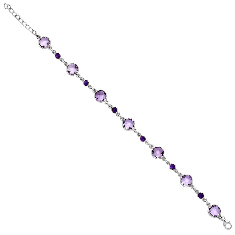 Amethyst Checker Briolette - Brazil Bracelet B-1006 SDB5304-2