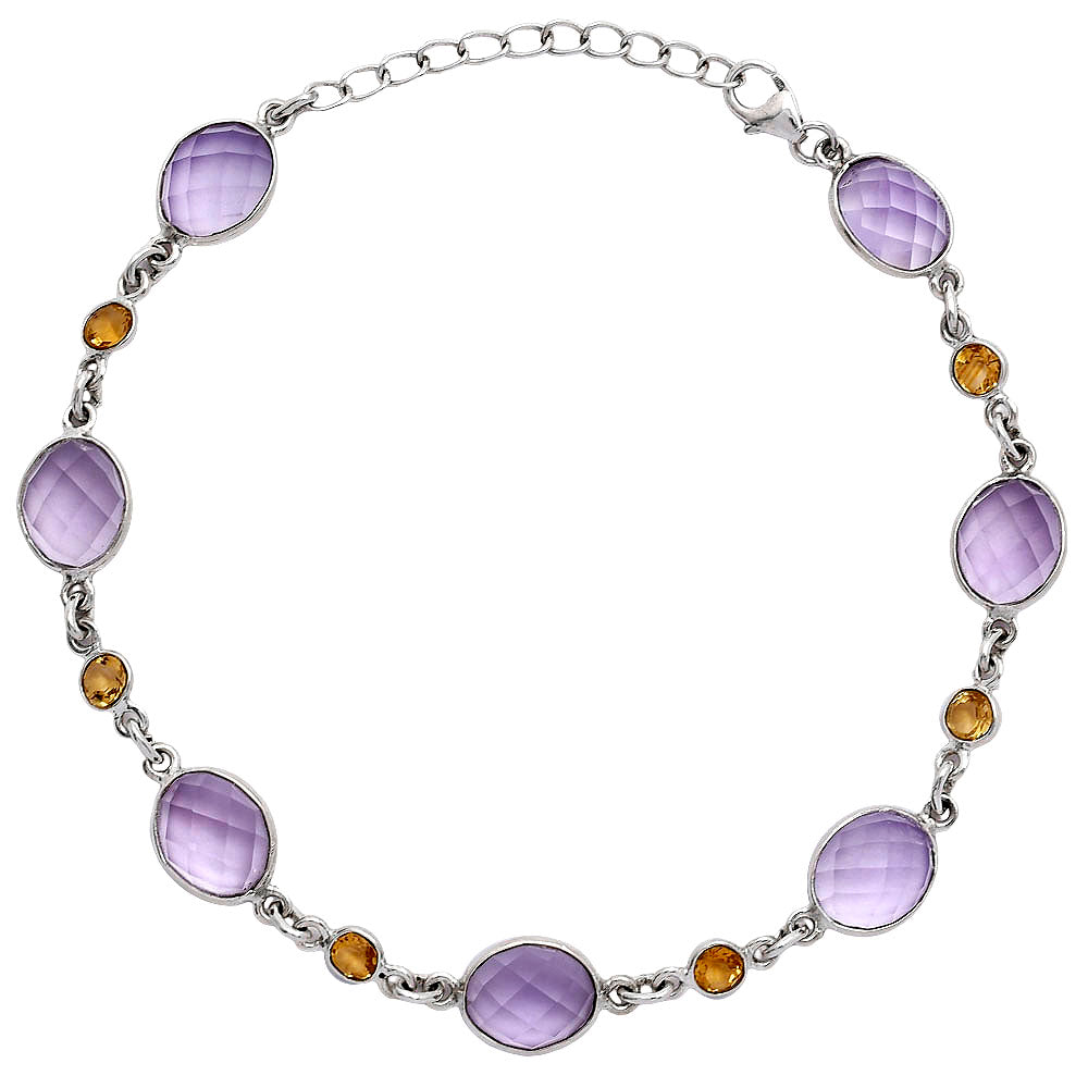 Amethyst Checker - Brazil & Citrine Bracelet B-1006 SDB5314-0