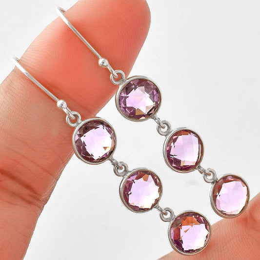 Amethyst Briolette Checker - Brazil Earrings E-1007 SDE80981-0