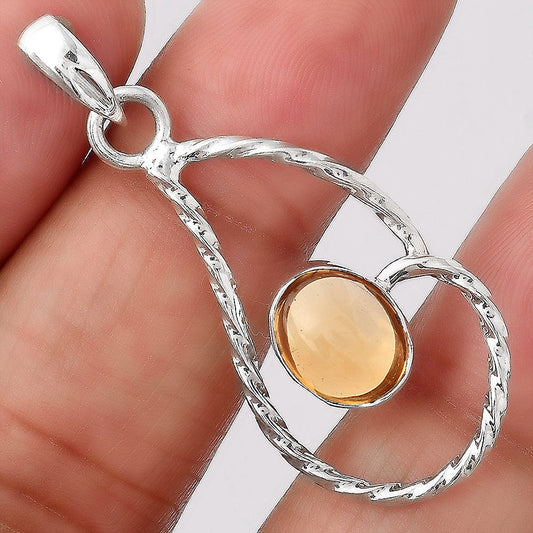 Natural Citrine Cab Pendant P-1003 SDP154958-0