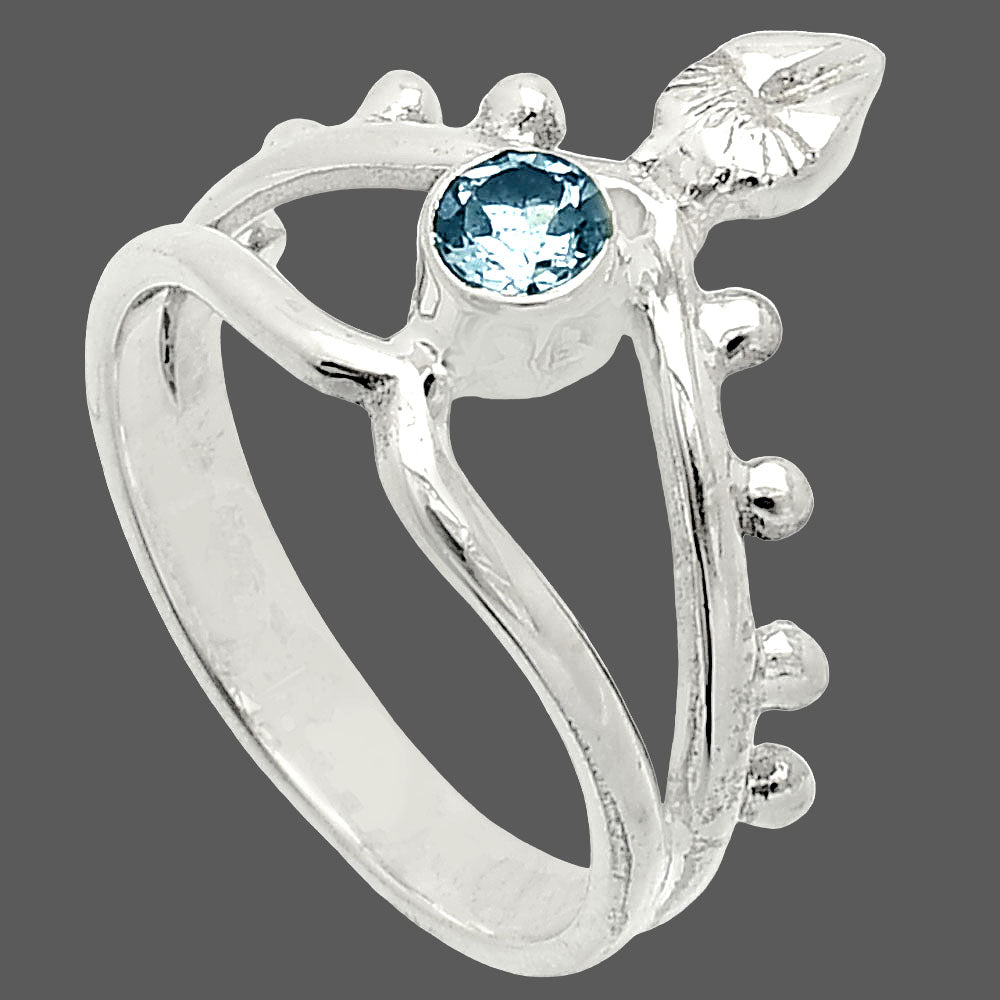 Natural Sky Blue Topaz Ring size-6.5 R-1467 SDR236760-2