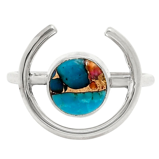 Kingman Pink Dahlia Turquoise Ring size-8 R-1036 SDR249261-0