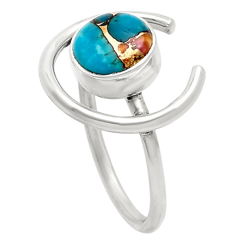 Kingman Pink Dahlia Turquoise Ring size-8 R-1036 SDR249261-1