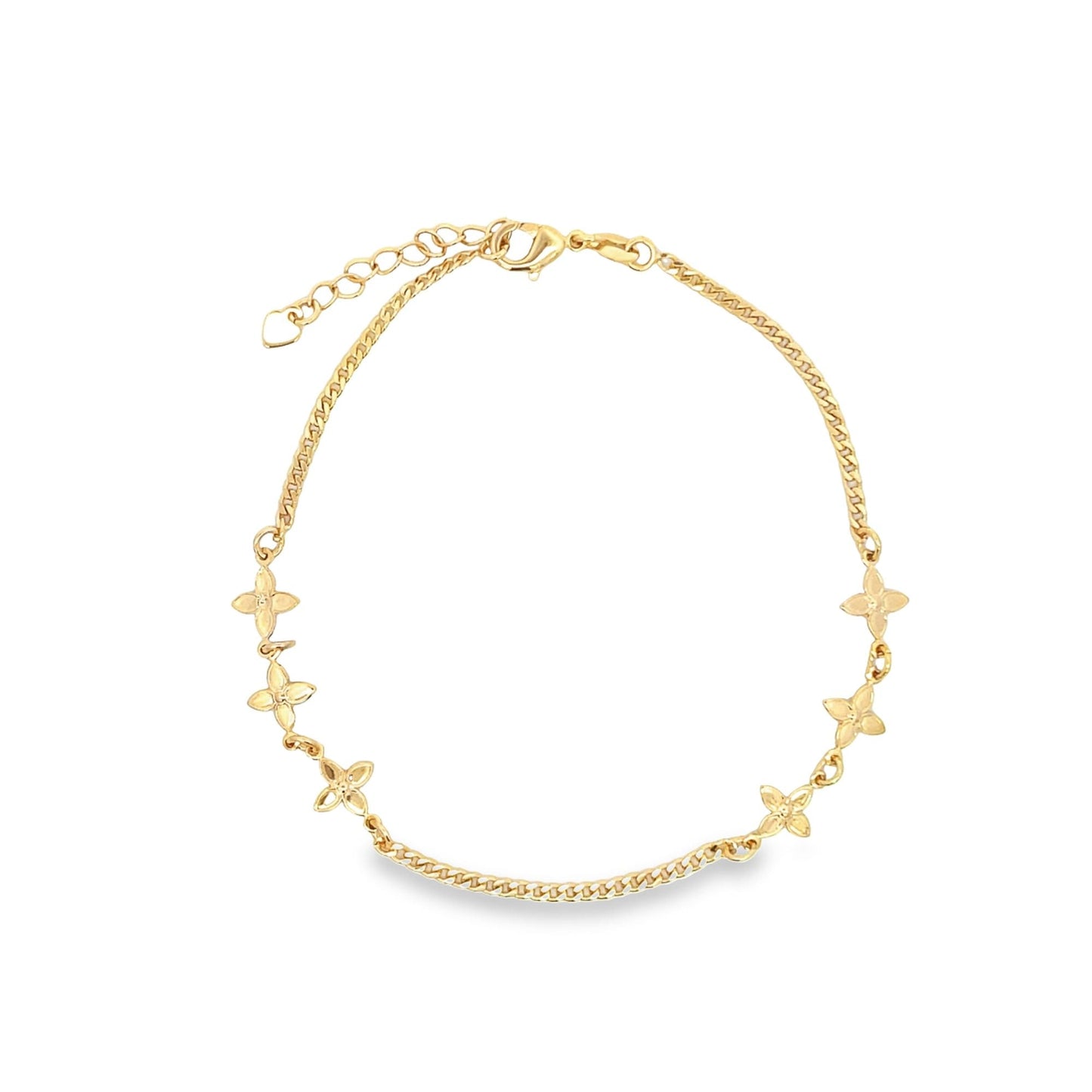 Flower Shaped Charm Anklet (E218)-0