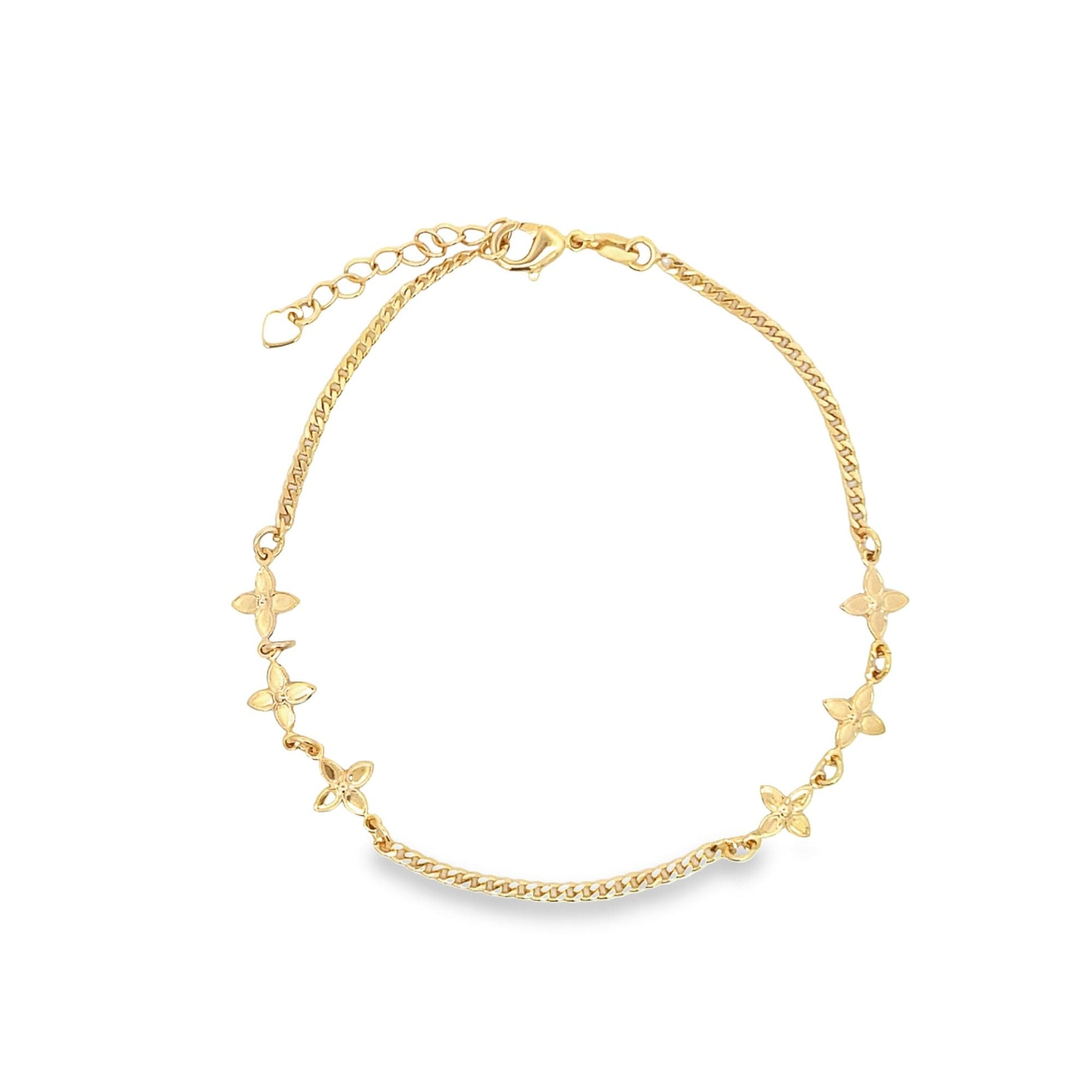 Flower Shaped Charm Anklet (E218)-0