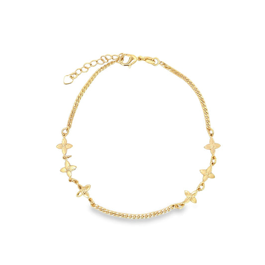 Flower Shaped Charm Anklet (E218)-0