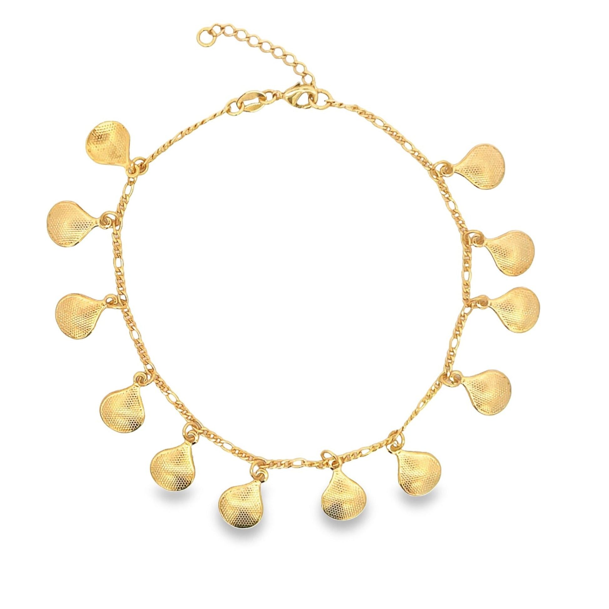 Textured Charm Anklet (E93)-0