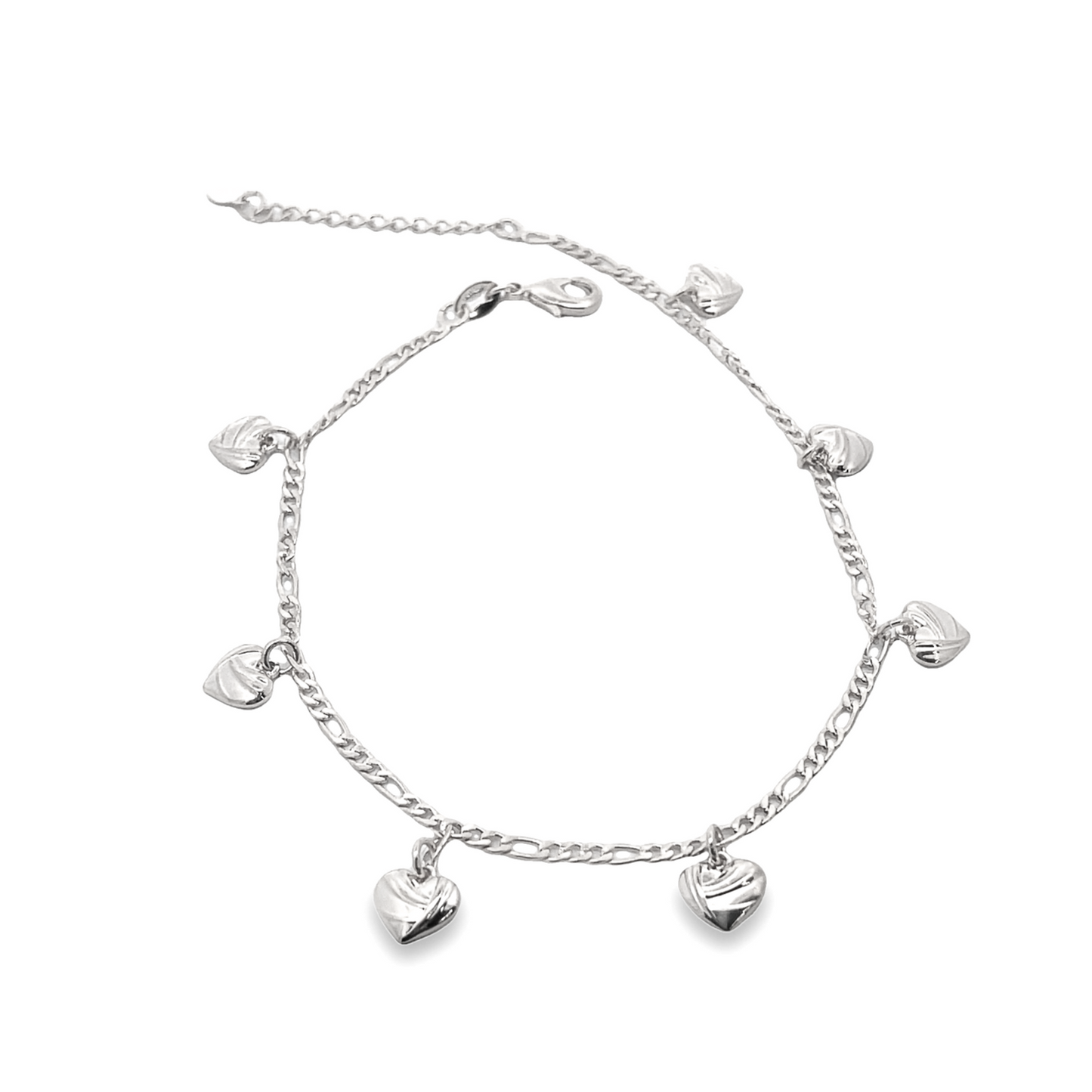 18K Gold Filled Heart Charm Anklets (E146)-1