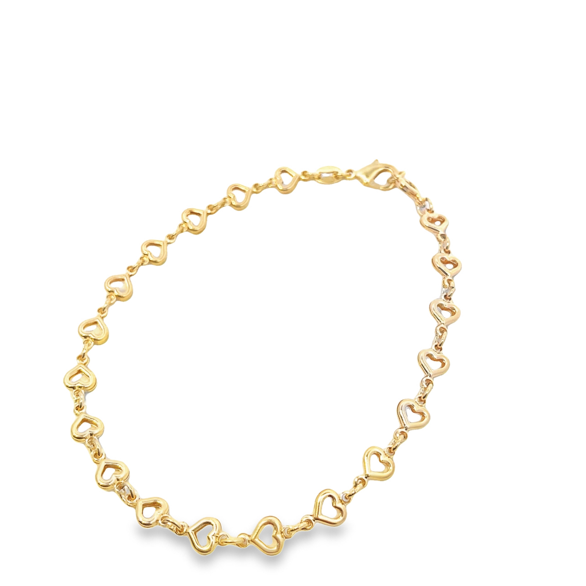 18K Gold Filled Heart Charm Anklet (E11)-0